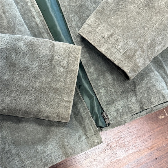 Wilsons Leather Olive Green Suede Zip Jacket - Picture 4 of 8